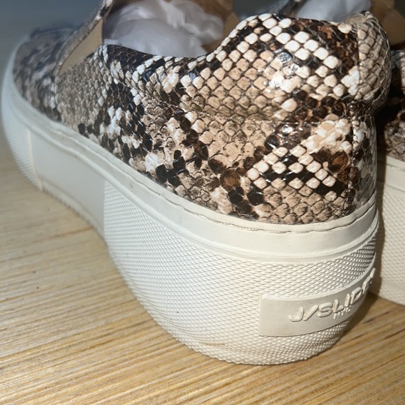 J/Slides Heidi Snakeskin Leather Platform Slipon 6 - Picture 8 of 11